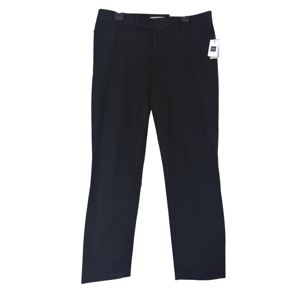 NWT Gap Womens Slim Cropped Pants Black Low Rise Stretch Chino Y2K Office 2R